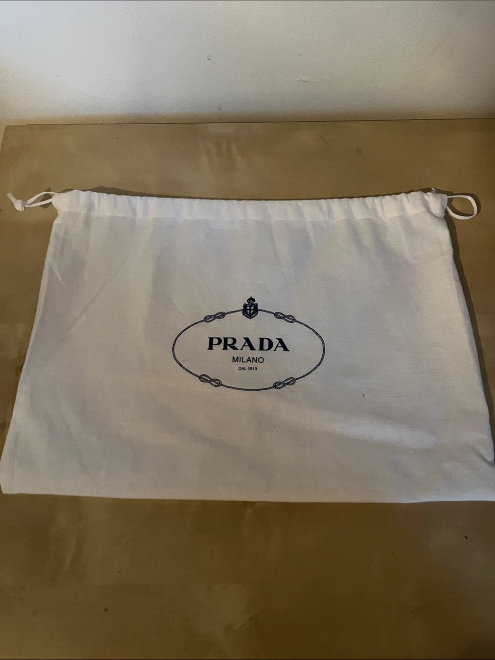 Prada White Drawstring Dust Bag